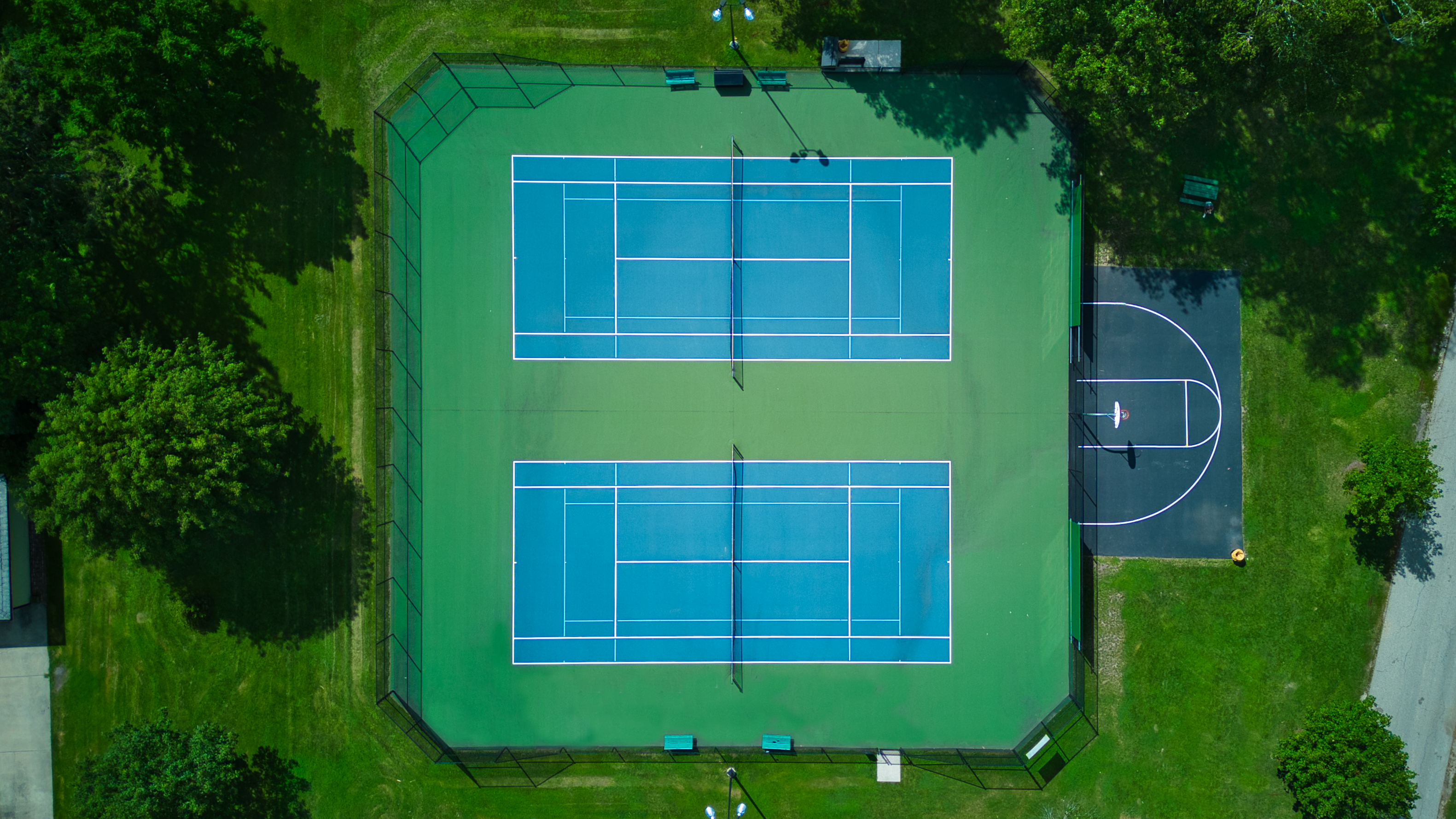 Overhead of tennis courts